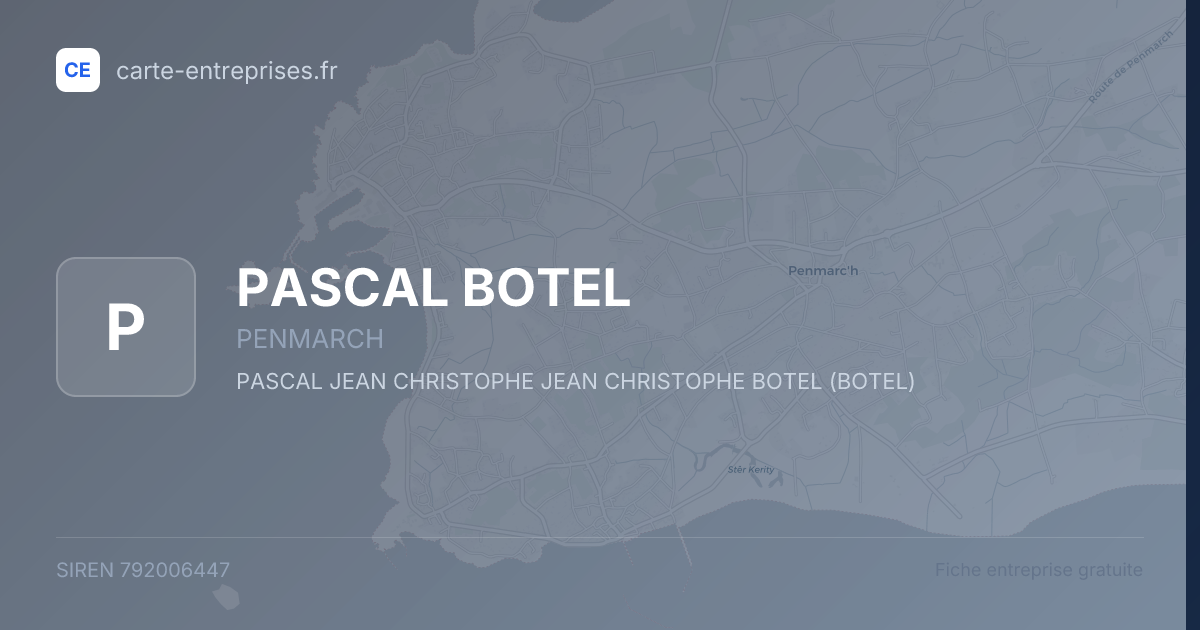 PASCAL BOTEL — 792006447 — fiche entreprise