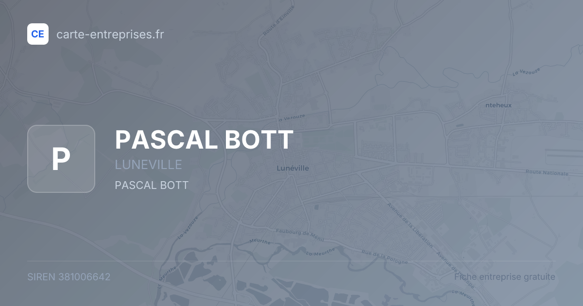 PASCAL BOTT — 381006642 — fiche entreprise