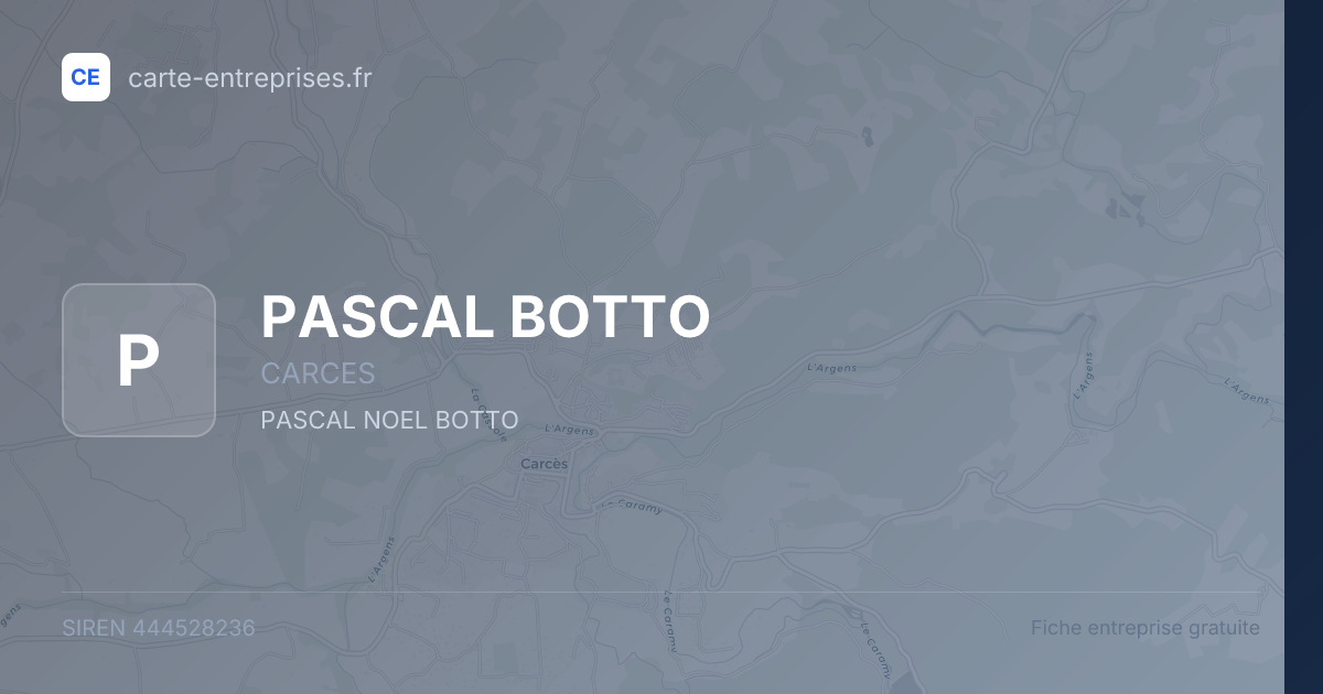 PASCAL BOTTO — 444528236 — fiche entreprise