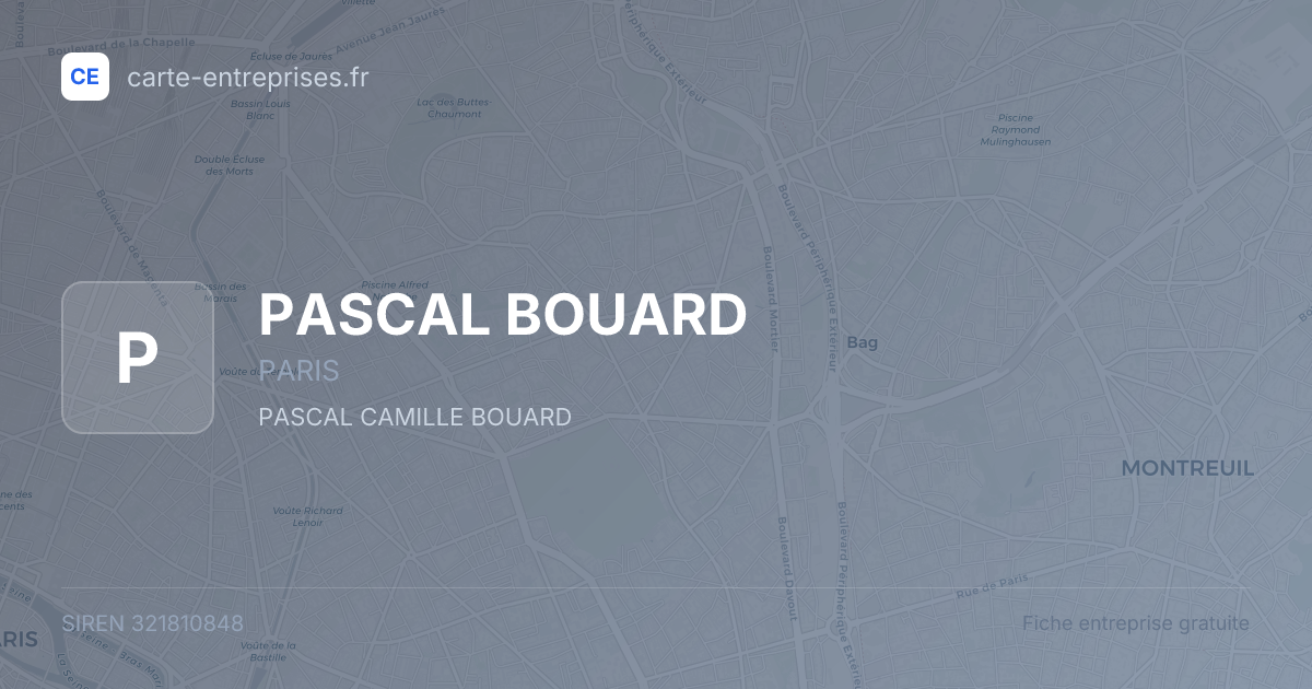 PASCAL BOUARD — 321810848 — fiche entreprise