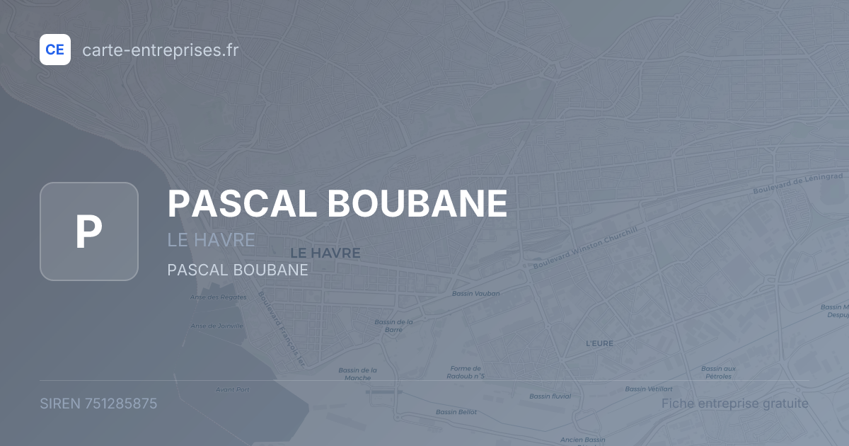 PASCAL BOUBANE — 751285875 — fiche entreprise