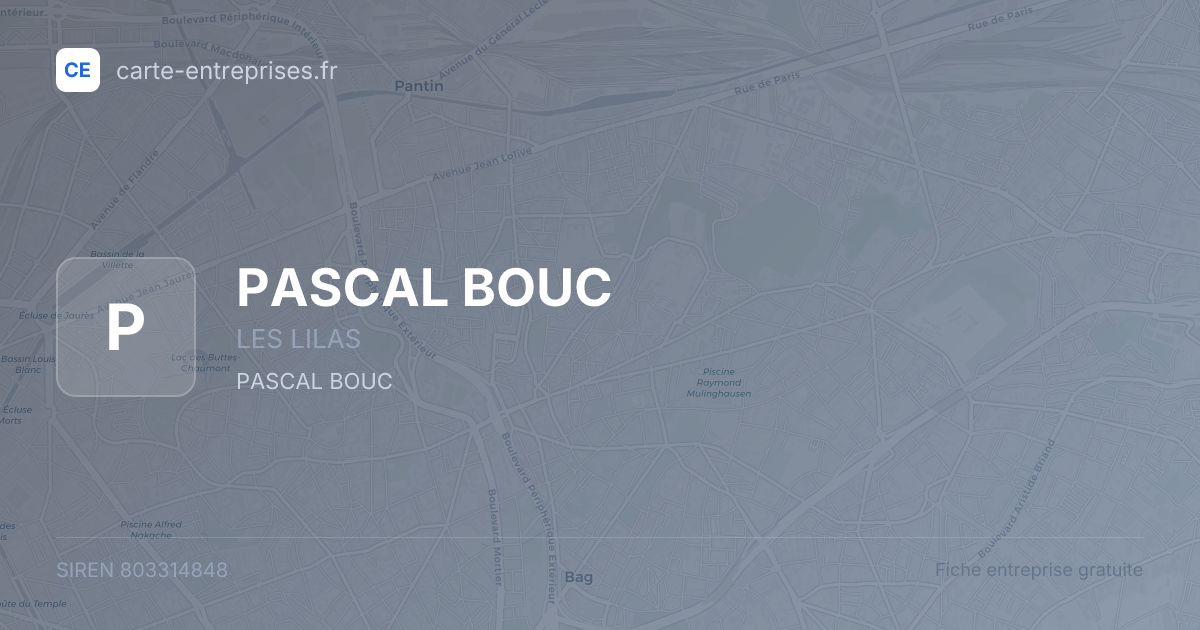 PASCAL BOUC — 803314848 — fiche entreprise