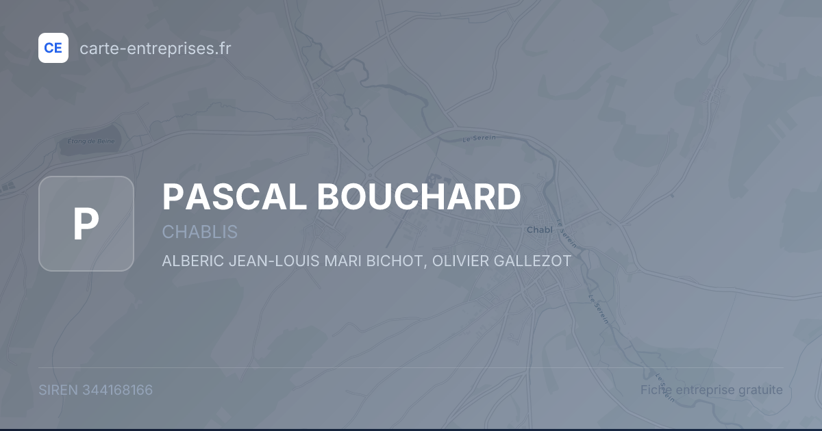 PASCAL BOUCHARD — 344168166 — fiche entreprise