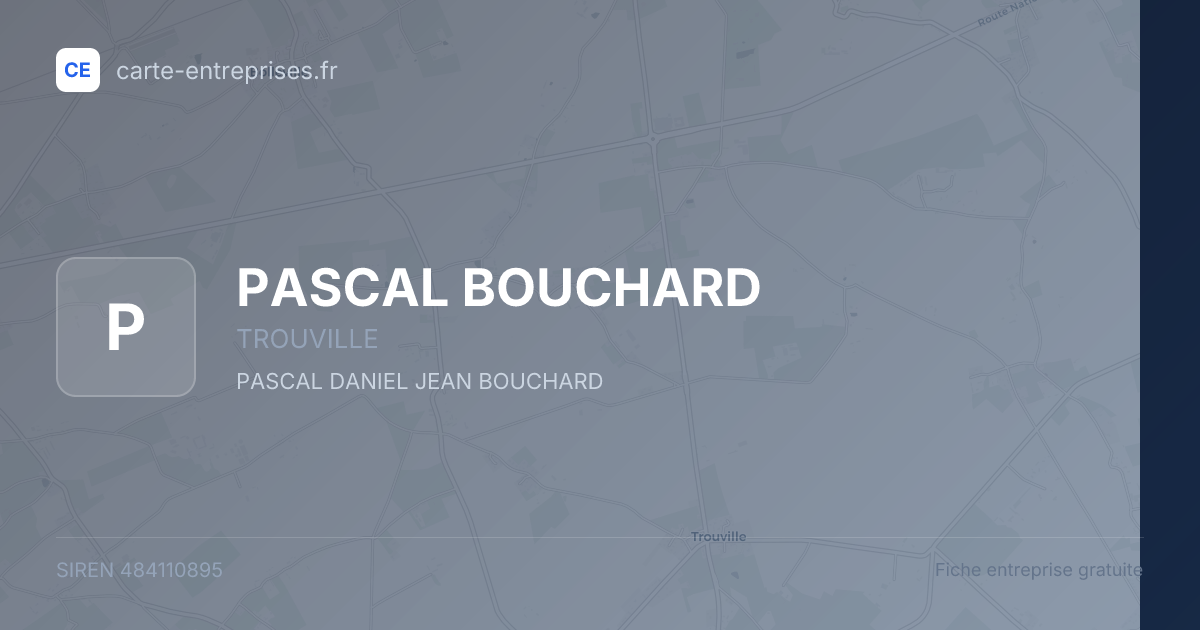 PASCAL BOUCHARD — 484110895 — fiche entreprise