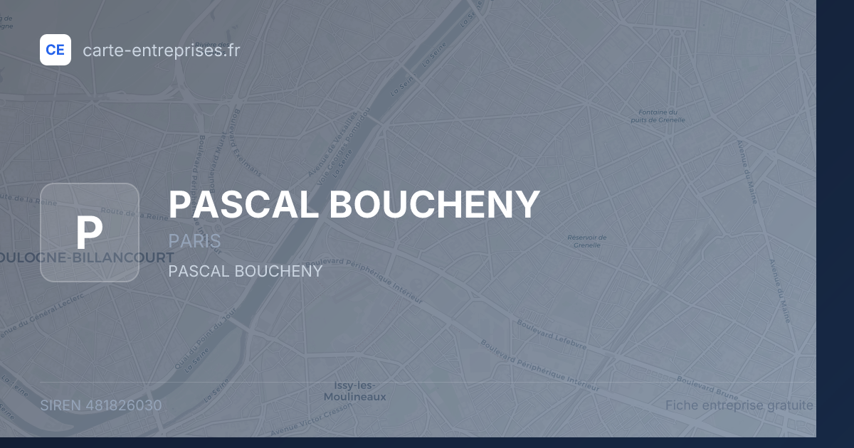 PASCAL BOUCHENY — 481826030 — fiche entreprise