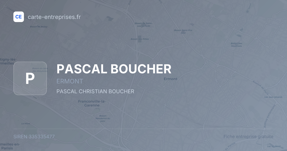 PASCAL BOUCHER — 335335477 — fiche entreprise