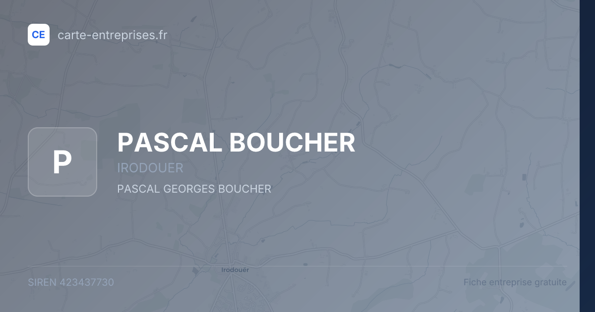PASCAL BOUCHER — 423437730 — fiche entreprise