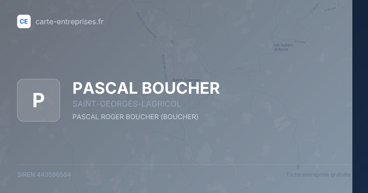 PASCAL BOUCHER — 443596564 — fiche entreprise