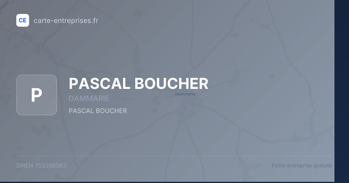 PASCAL BOUCHER — 753358563 — fiche entreprise