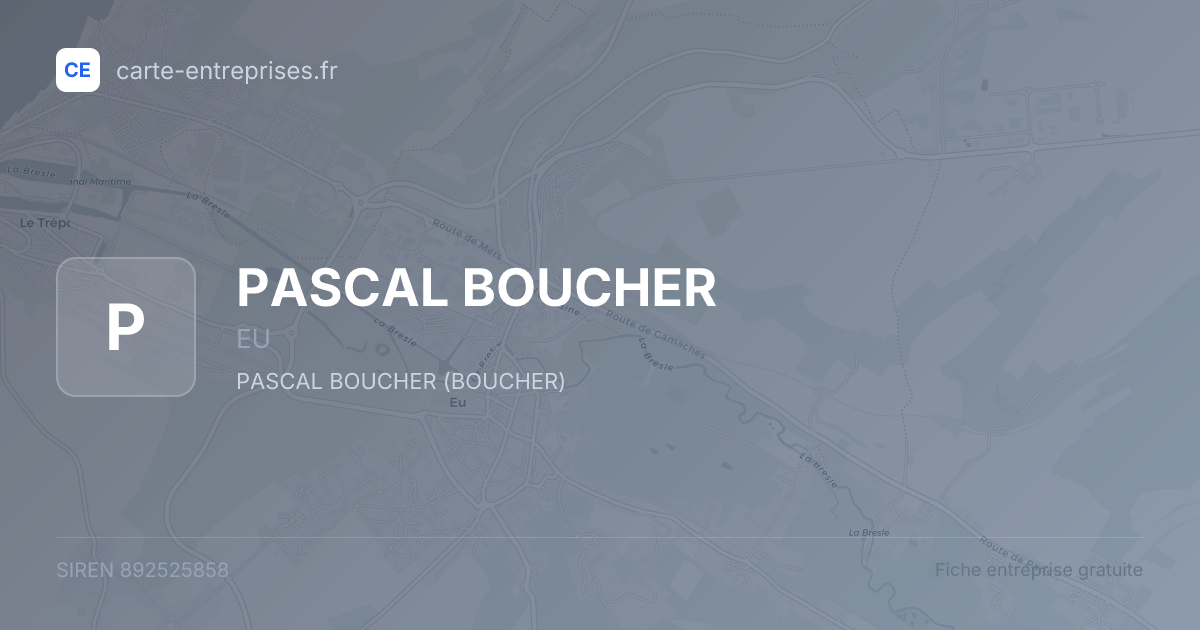 PASCAL BOUCHER — 892525858 — fiche entreprise
