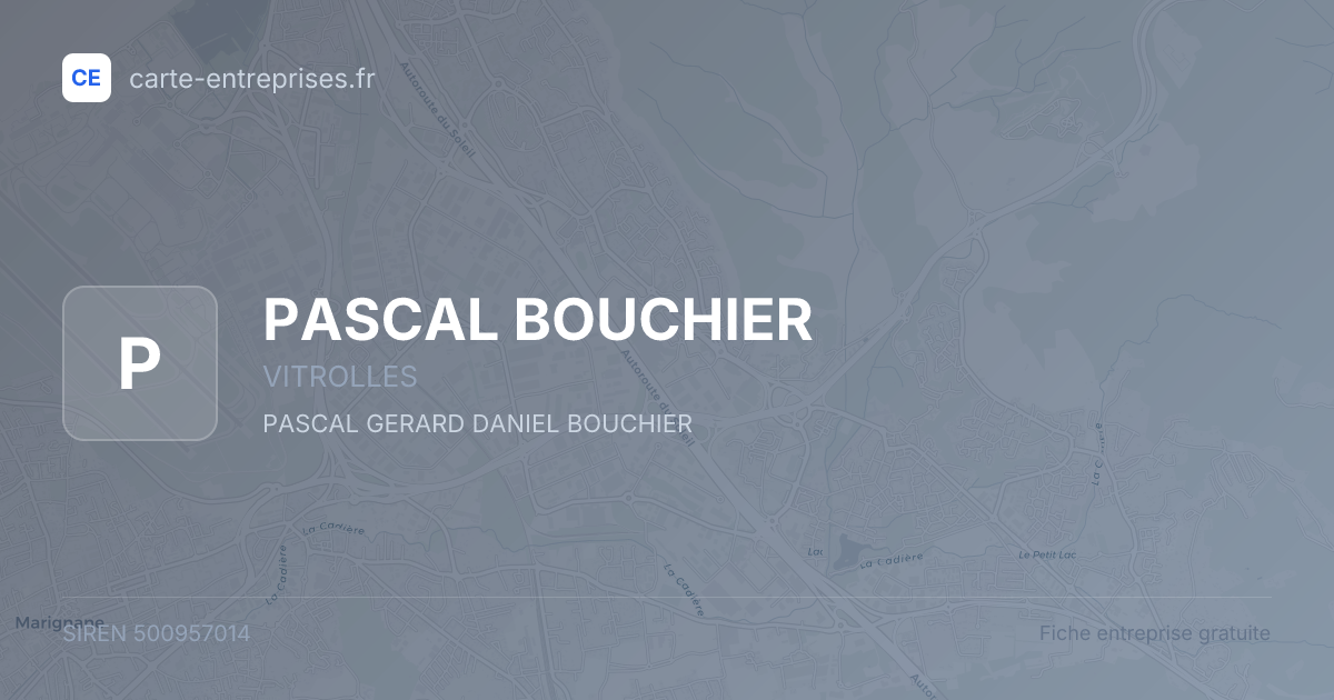 PASCAL BOUCHIER — 500957014 — fiche entreprise