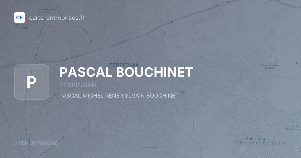 PASCAL BOUCHINET — 397955352 — fiche entreprise