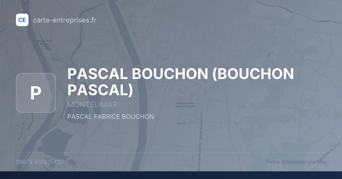 PASCAL BOUCHON (BOUCHON PASCAL) — 451975437 — fiche entreprise