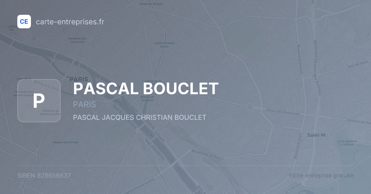 PASCAL BOUCLET — 828656637 — fiche entreprise