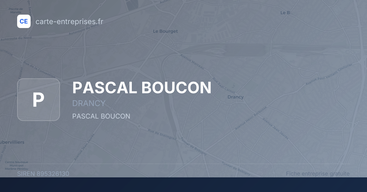 PASCAL BOUCON — 895326130 — fiche entreprise