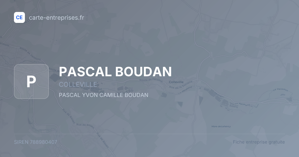 PASCAL BOUDAN — 788980407 — fiche entreprise
