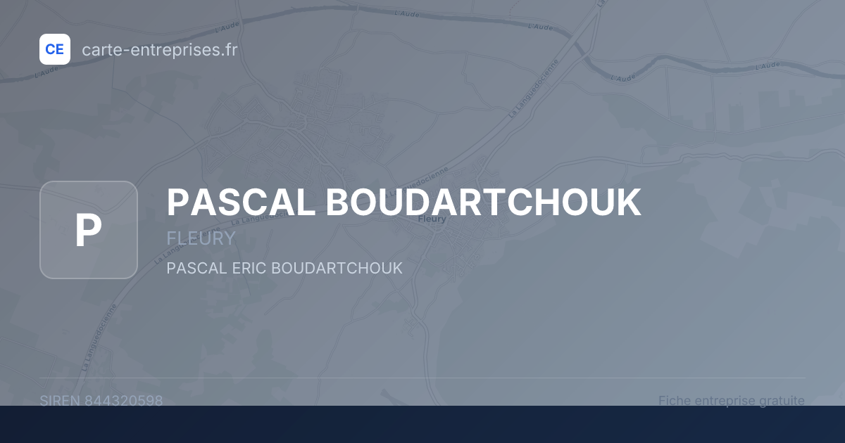PASCAL BOUDARTCHOUK — 844320598 — fiche entreprise