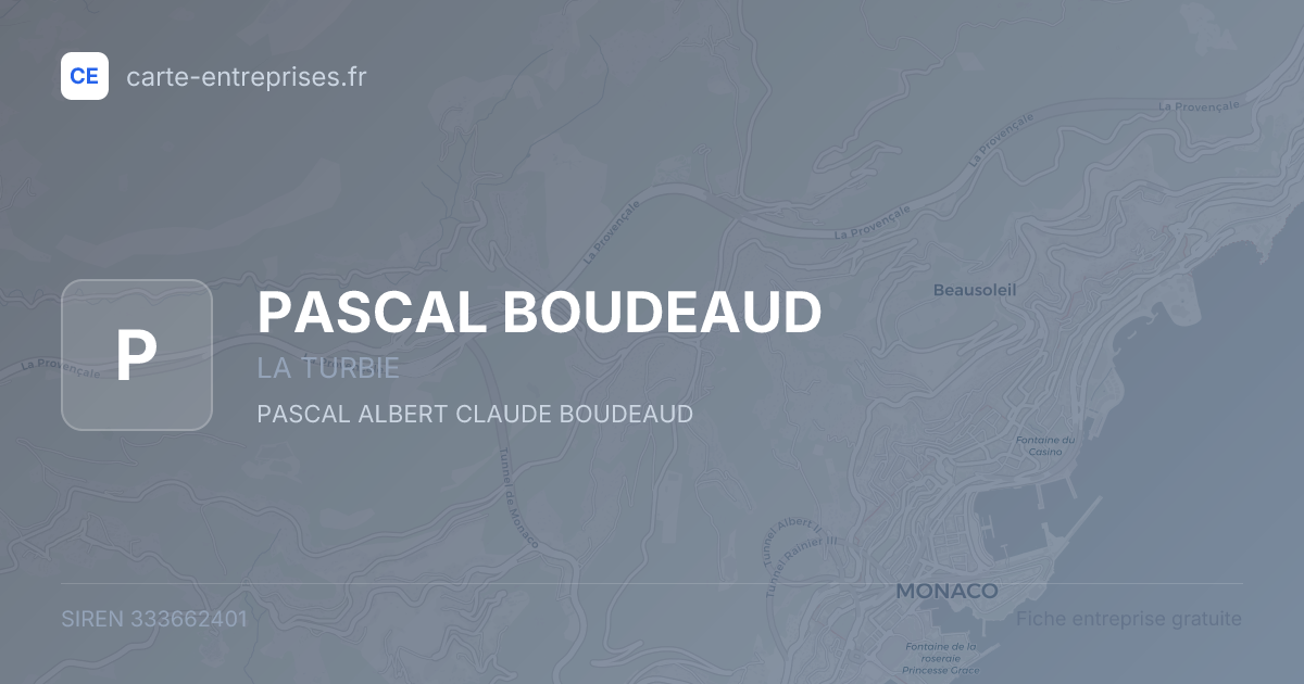 PASCAL BOUDEAUD — 333662401 — fiche entreprise
