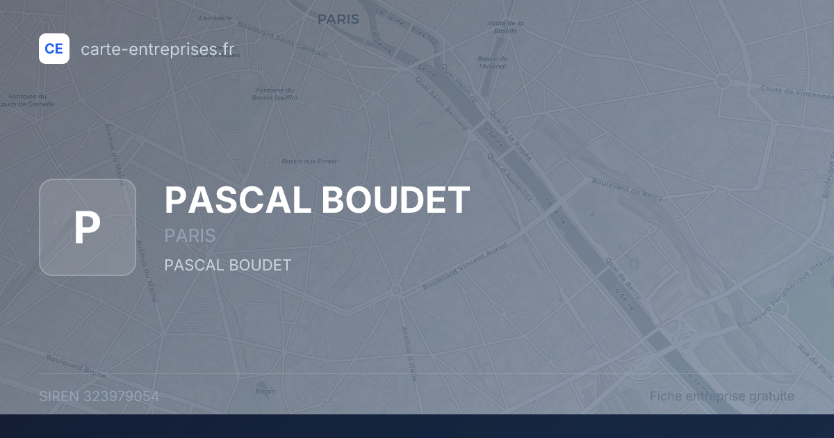PASCAL BOUDET — 323979054 — fiche entreprise