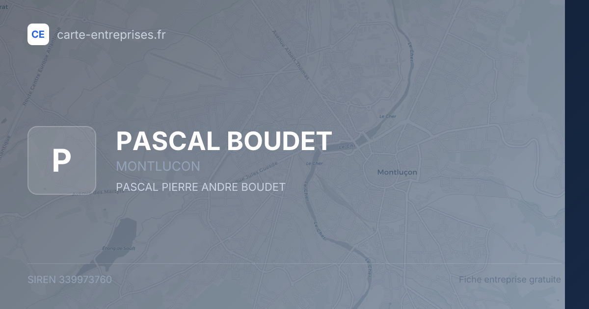 PASCAL BOUDET — 339973760 — fiche entreprise