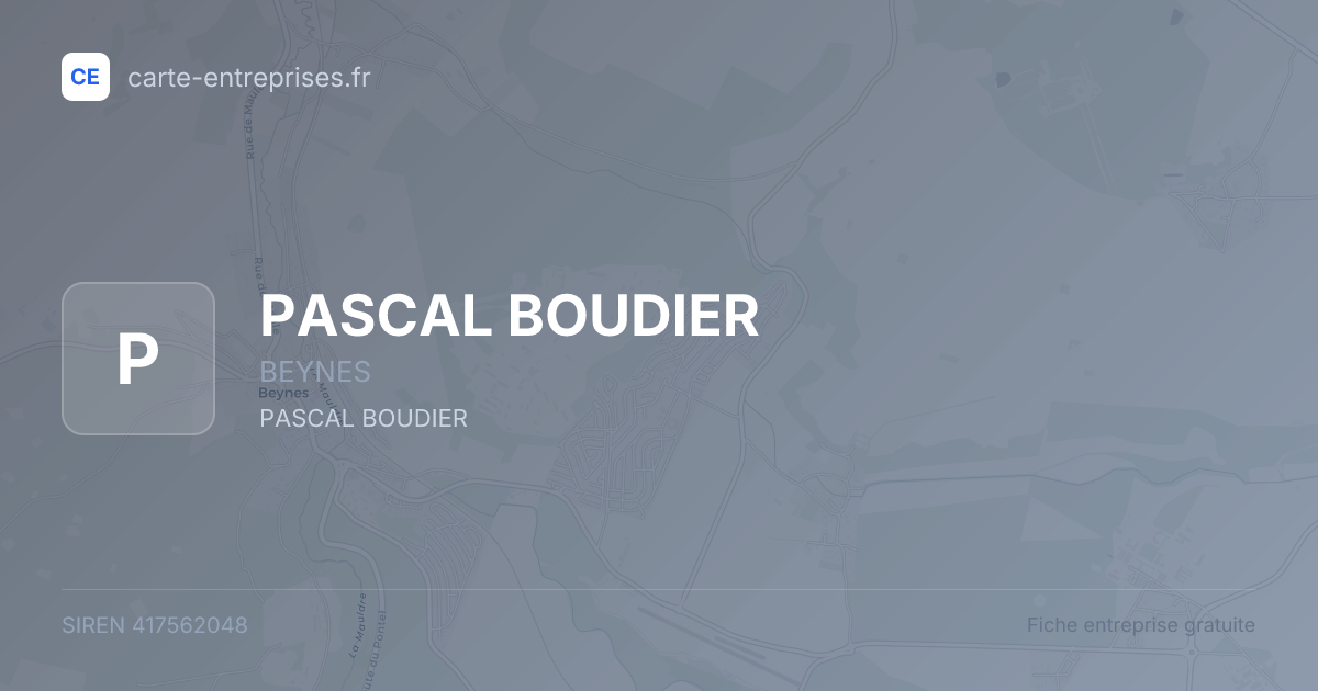 PASCAL BOUDIER — 417562048 — fiche entreprise