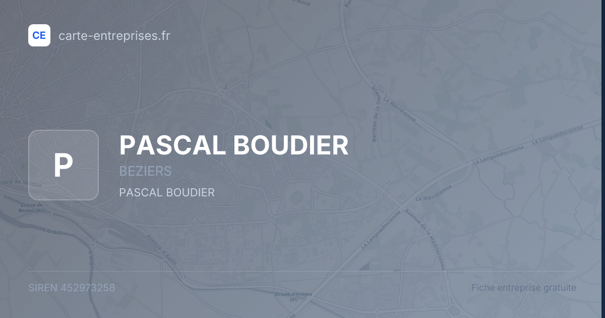PASCAL BOUDIER — 452973258 — fiche entreprise