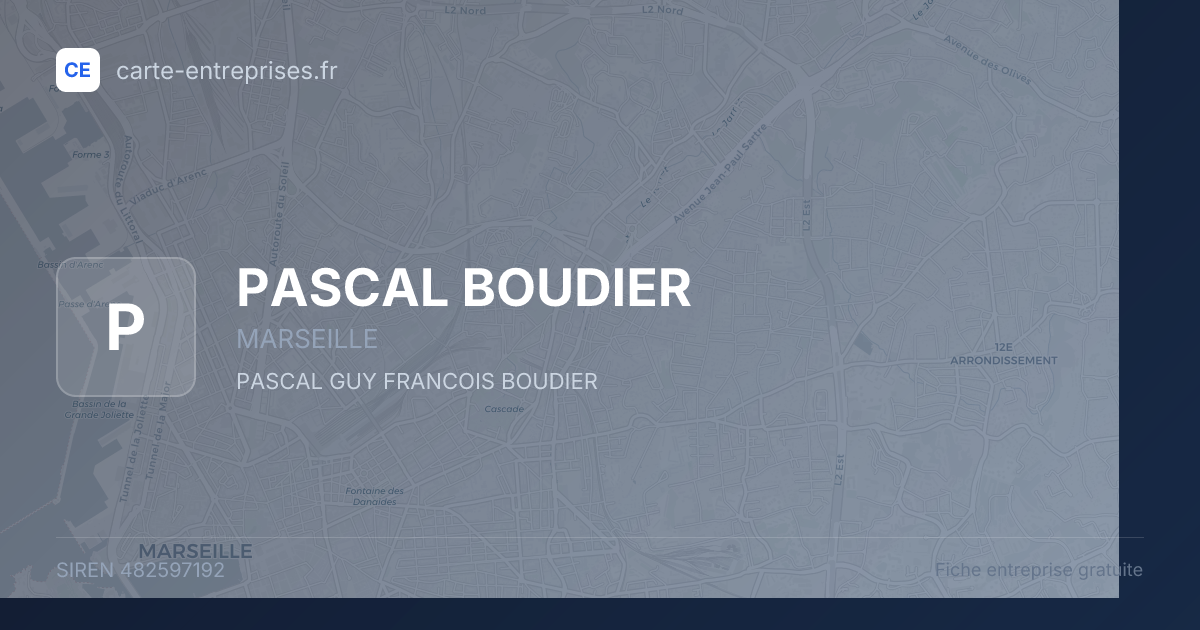 PASCAL BOUDIER — 482597192 — fiche entreprise