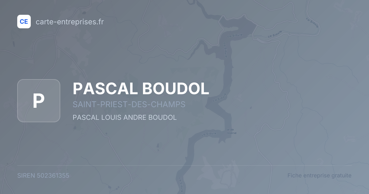 PASCAL BOUDOL — 502361355 — fiche entreprise