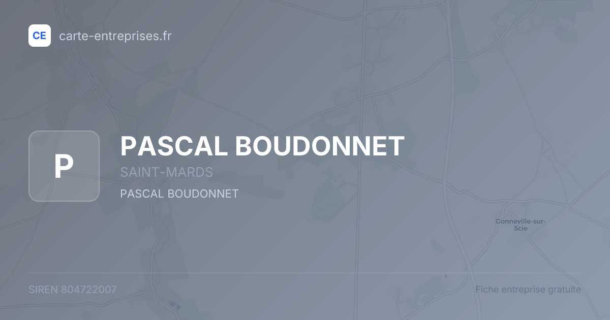 PASCAL BOUDONNET — 804722007 — fiche entreprise