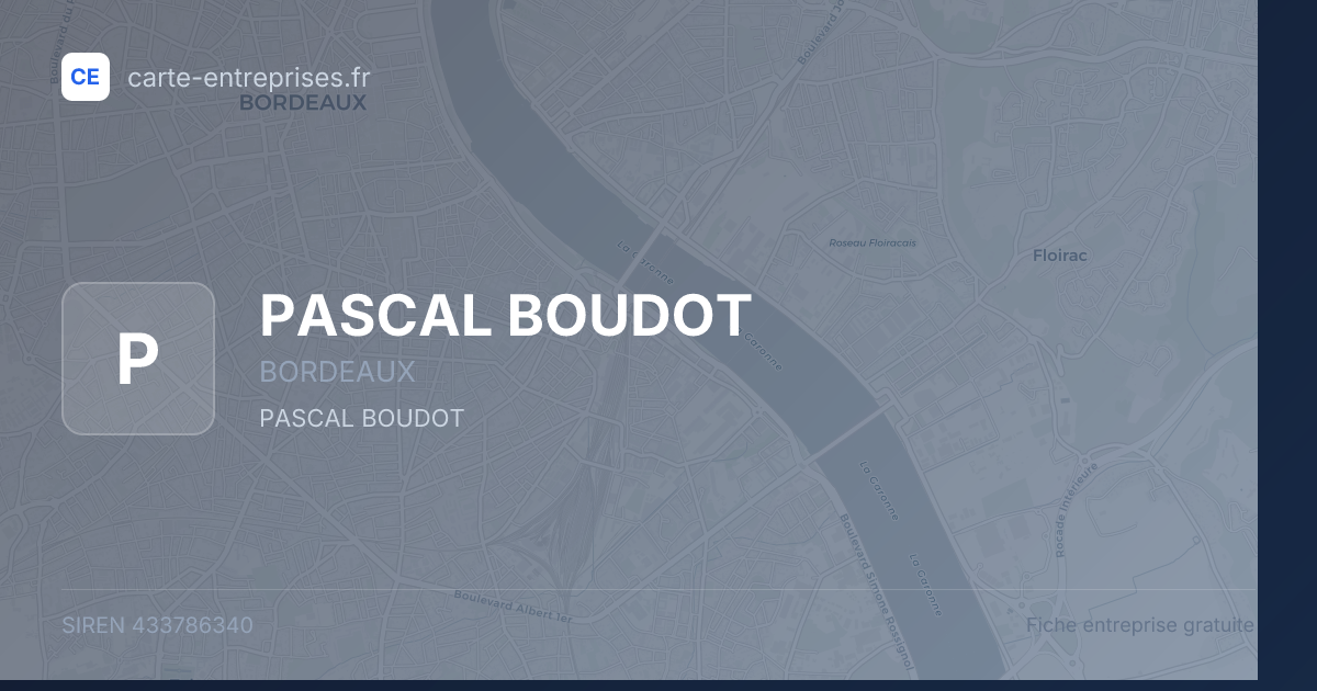 PASCAL BOUDOT — 433786340 — fiche entreprise