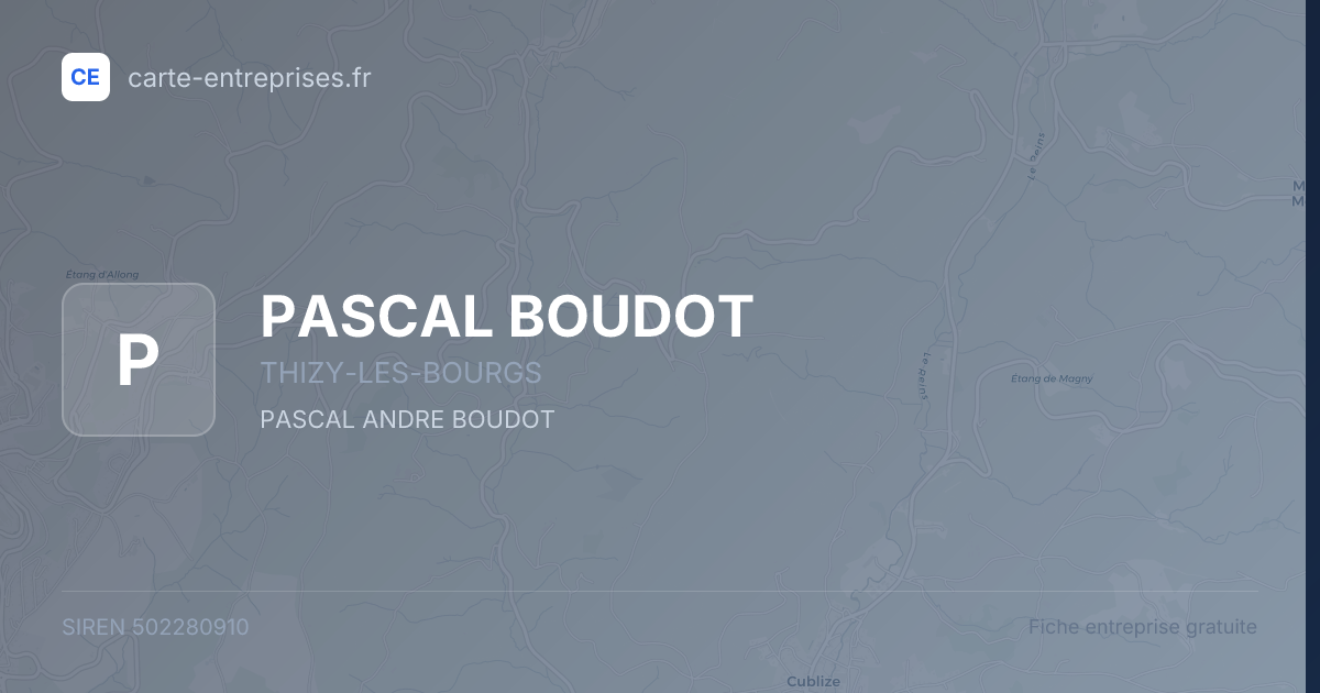 PASCAL BOUDOT — 502280910 — fiche entreprise