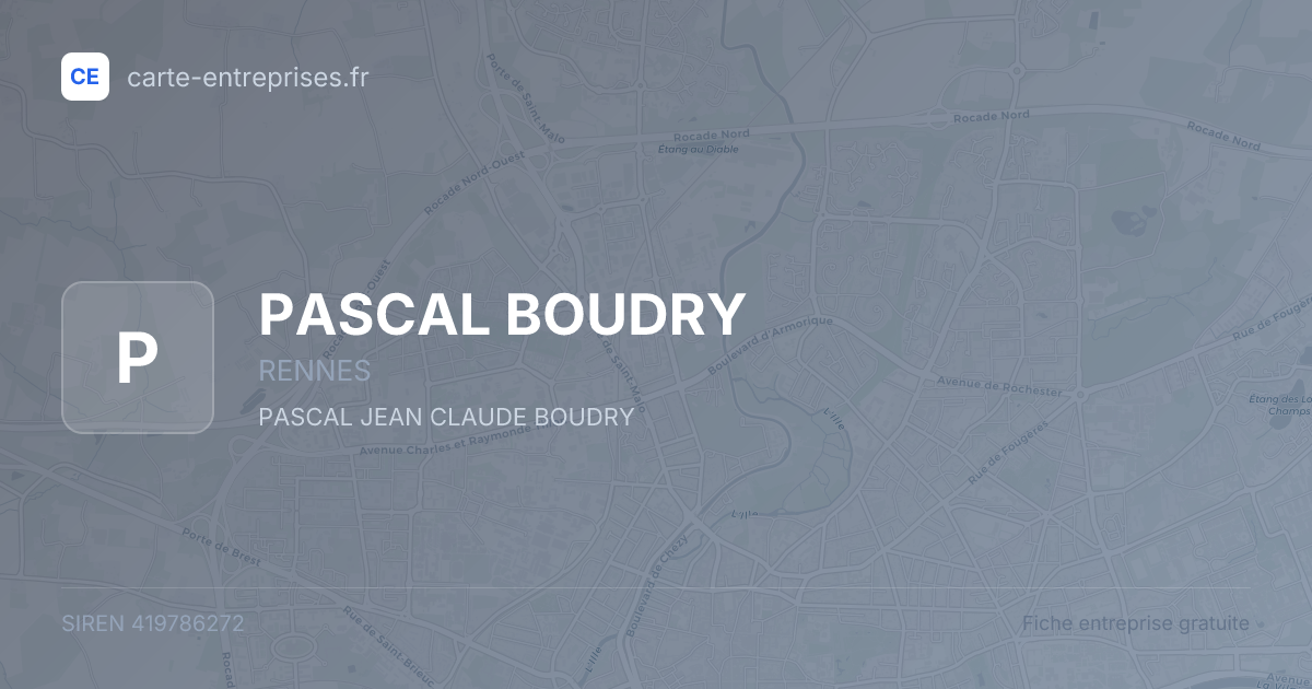 PASCAL BOUDRY — 419786272 — fiche entreprise