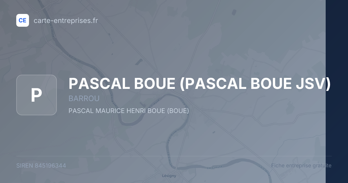 PASCAL BOUE (PASCAL BOUE JSV) — 845196344 — fiche entreprise