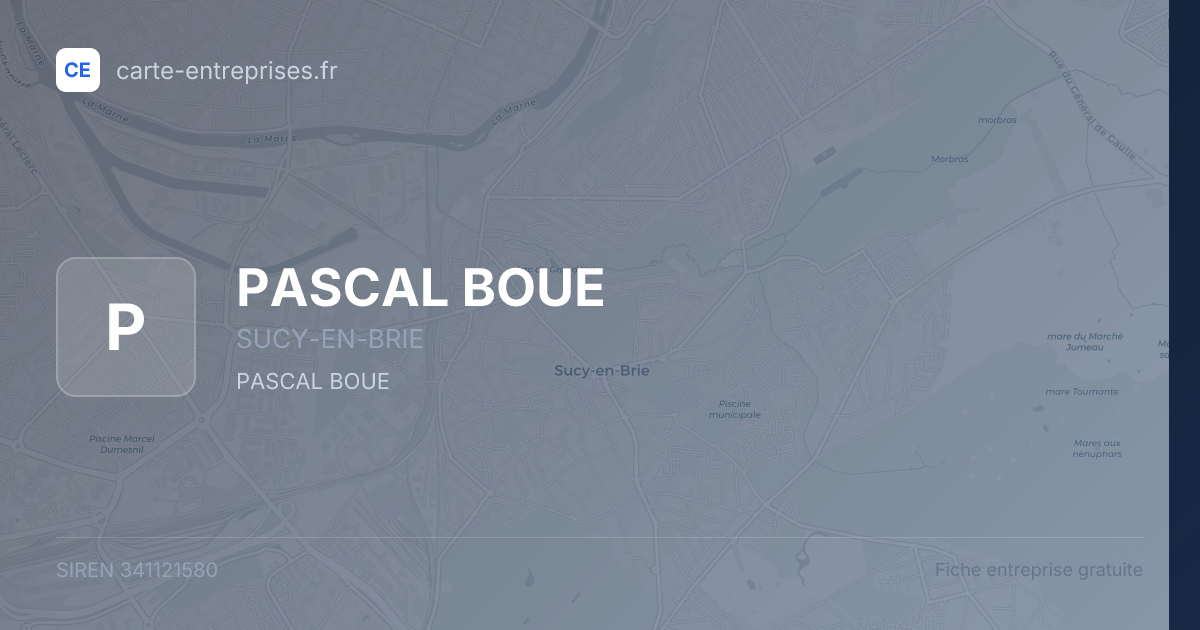 PASCAL BOUE — 341121580 — fiche entreprise