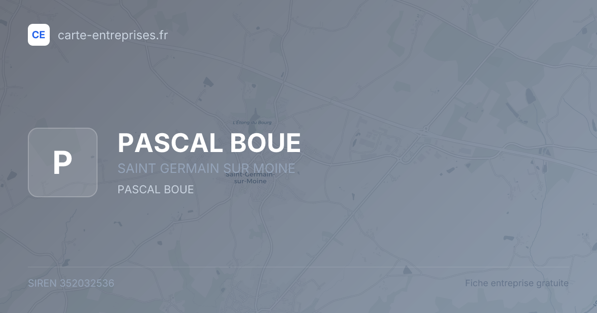 PASCAL BOUE — 352032536 — fiche entreprise