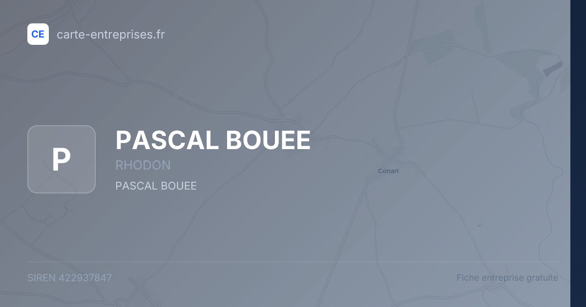 PASCAL BOUEE — 422937847 — fiche entreprise