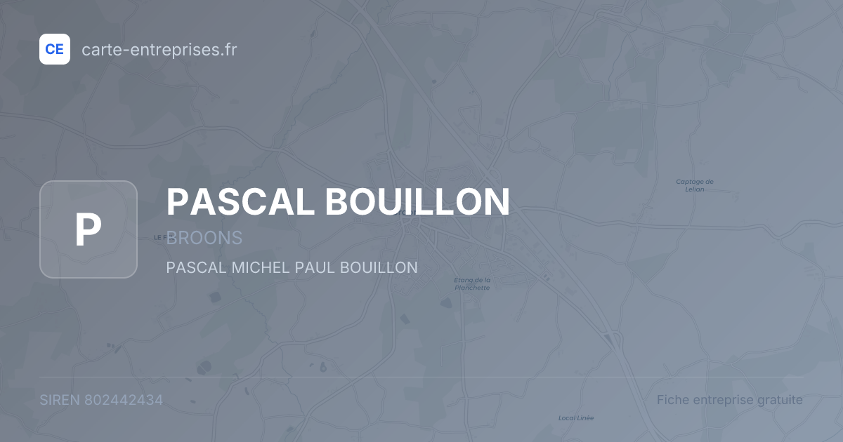 PASCAL BOUILLON — 802442434 — fiche entreprise