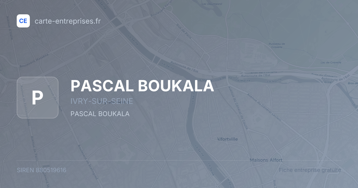 PASCAL BOUKALA — 880519616 — fiche entreprise