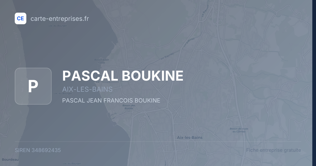 PASCAL BOUKINE — 348692435 — fiche entreprise