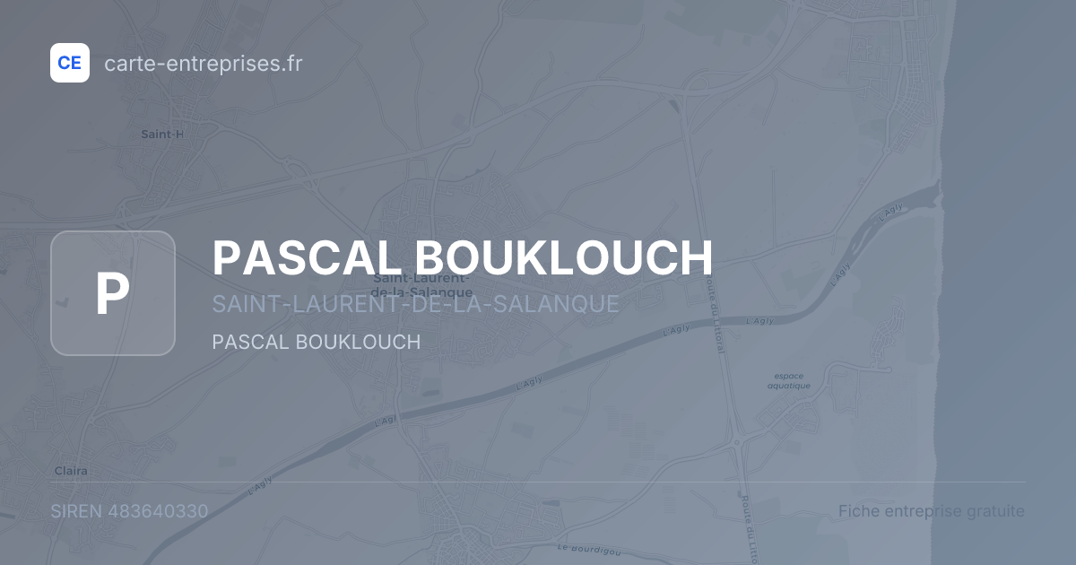 PASCAL BOUKLOUCH — 483640330 — fiche entreprise