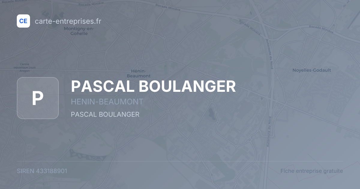 PASCAL BOULANGER — 433188901 — fiche entreprise