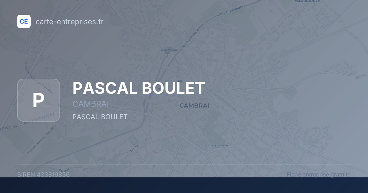 PASCAL BOULET — 433819836 — fiche entreprise