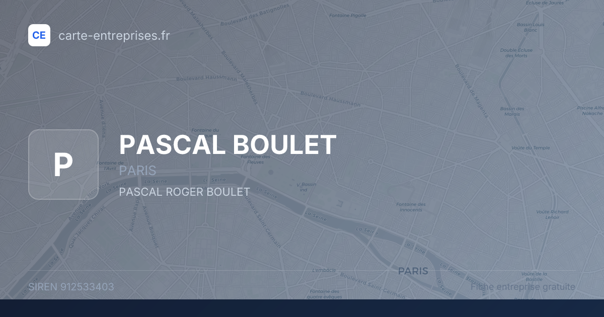 PASCAL BOULET — 912533403 — fiche entreprise