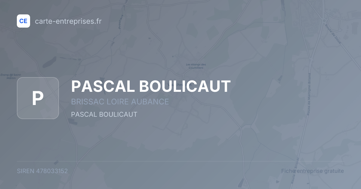 PASCAL BOULICAUT — 478033152 — fiche entreprise