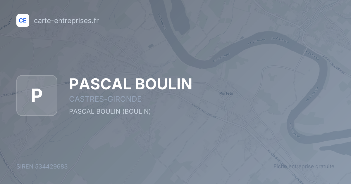 PASCAL BOULIN — 534429683 — fiche entreprise