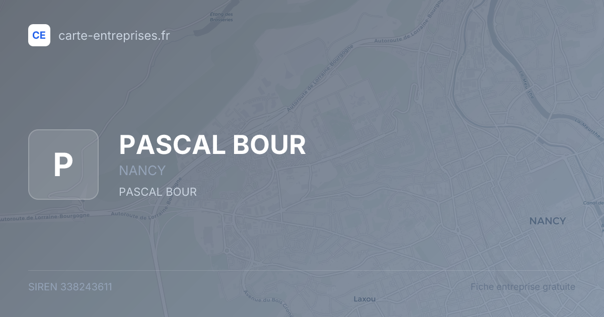 PASCAL BOUR — 338243611 — fiche entreprise