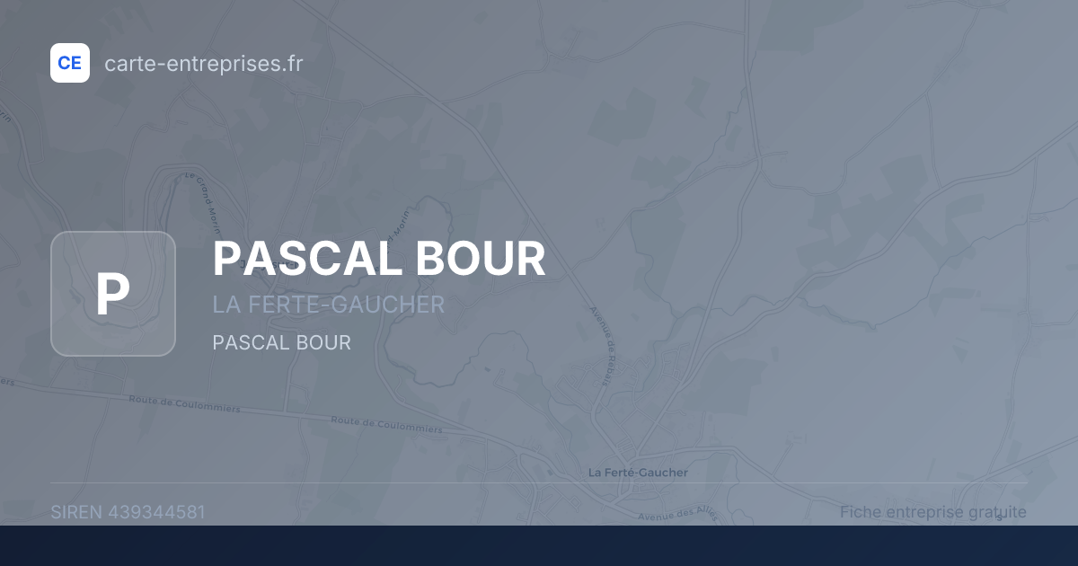 PASCAL BOUR — 439344581 — fiche entreprise