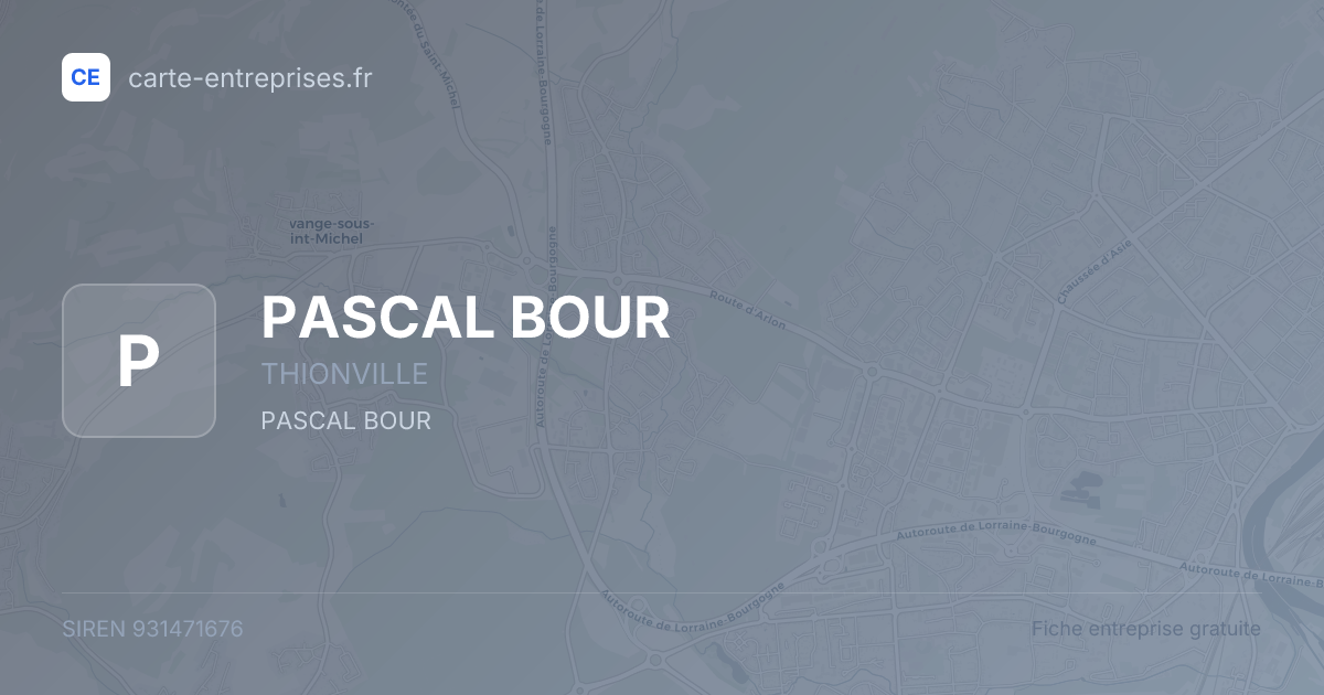 PASCAL BOUR — 931471676 — fiche entreprise