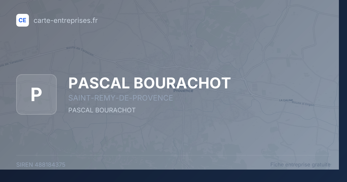 PASCAL BOURACHOT — 488184375 — fiche entreprise
