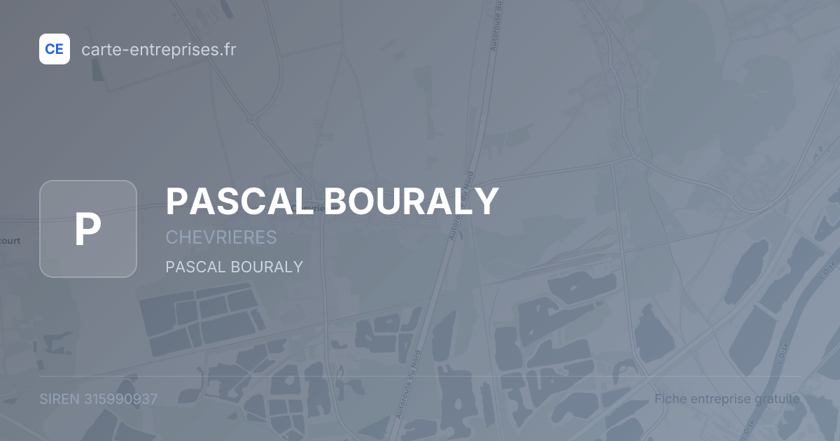 PASCAL BOURALY — 315990937 — fiche entreprise